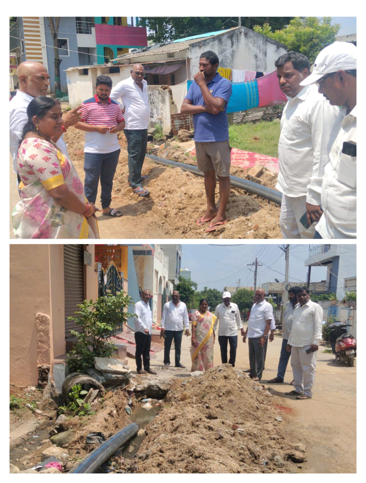 మరిపెడలో అమృత్ పైపులైన్ పనుల పరిశీలన